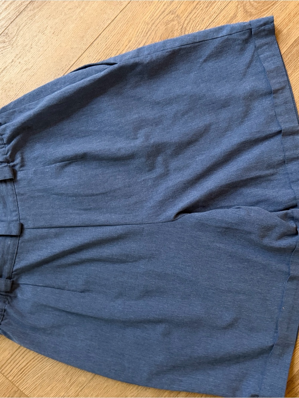 Vintage 90s Pleated HighWaisted Trouser Shorts Blue 30” Waist belt loop pockets - Picture 15 of 15